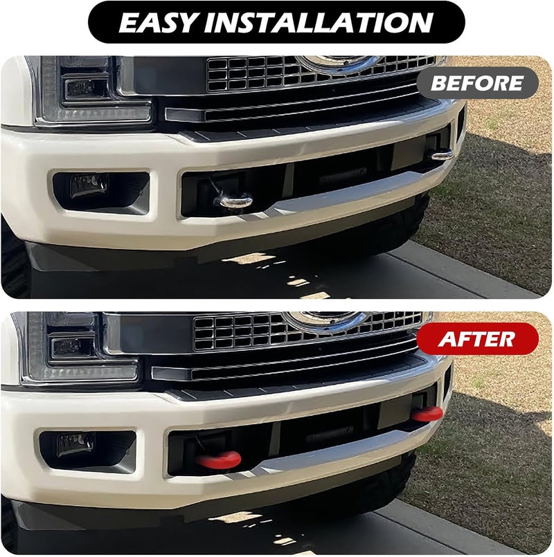 TECHPICCO Tow Hooks Covers for Ford Super Duty F250 F350 F450 2017-2026 Compatible with Ford Super Duty F250 F350 F450 Accessories 2017-2026 (Red) - Image 5